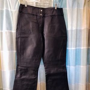Black leather jeans
